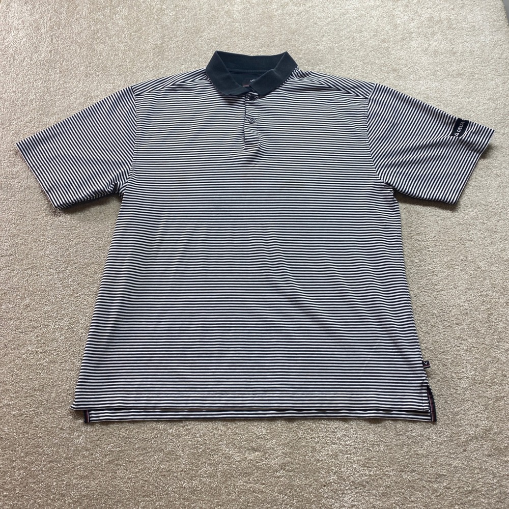 Callaway Golf‎ Sport Shirt Mens XL Polo Black White Stripe Short Sleeve